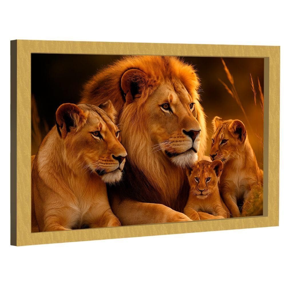 Quadro Decorativo Família Celestial De Leões