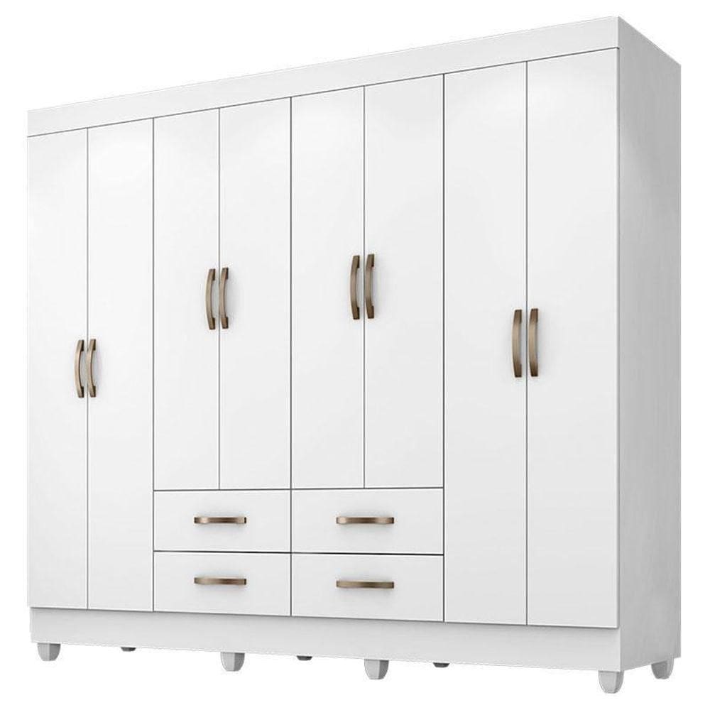 Guarda Roupa Casal Porto 8 Portas Branco - Móveis Leão