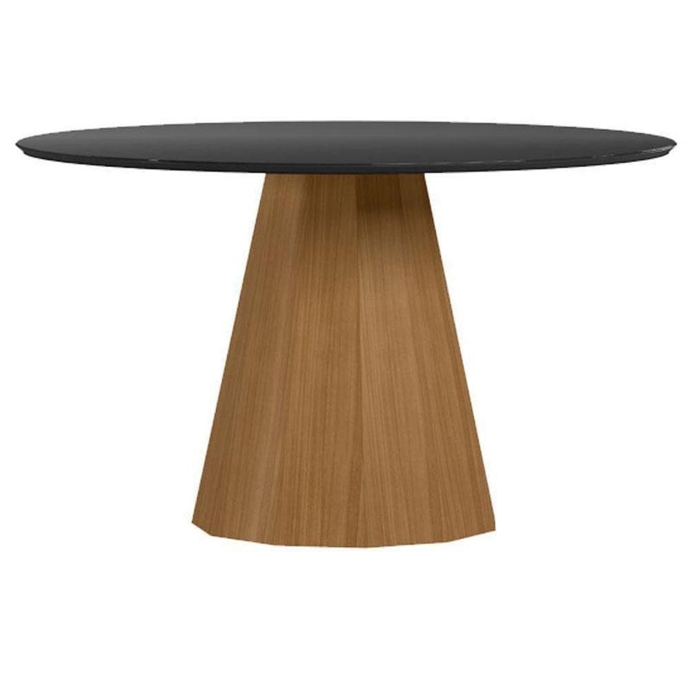 Mesa De Jantar 135x135 Cm Isis Com Vidro Ype Preto – New Ceval