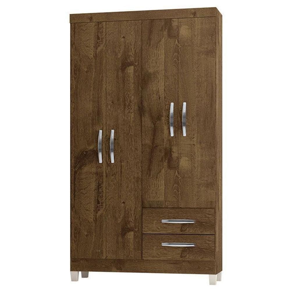 Guarda Roupa Solteiro Módena 4 Portas Malbec – Incorplac