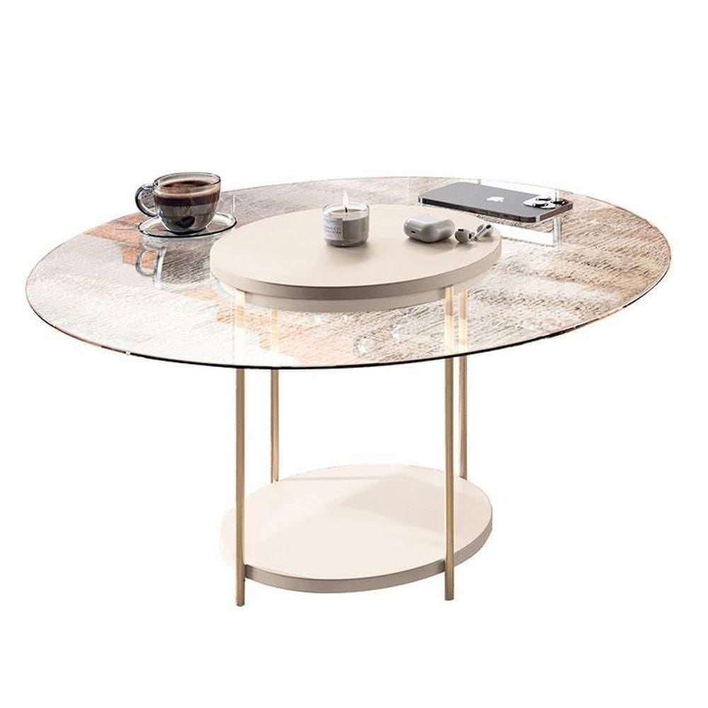 Mesa De Centro Sky Com Tampo De Vidro Off White – Hb Móveis