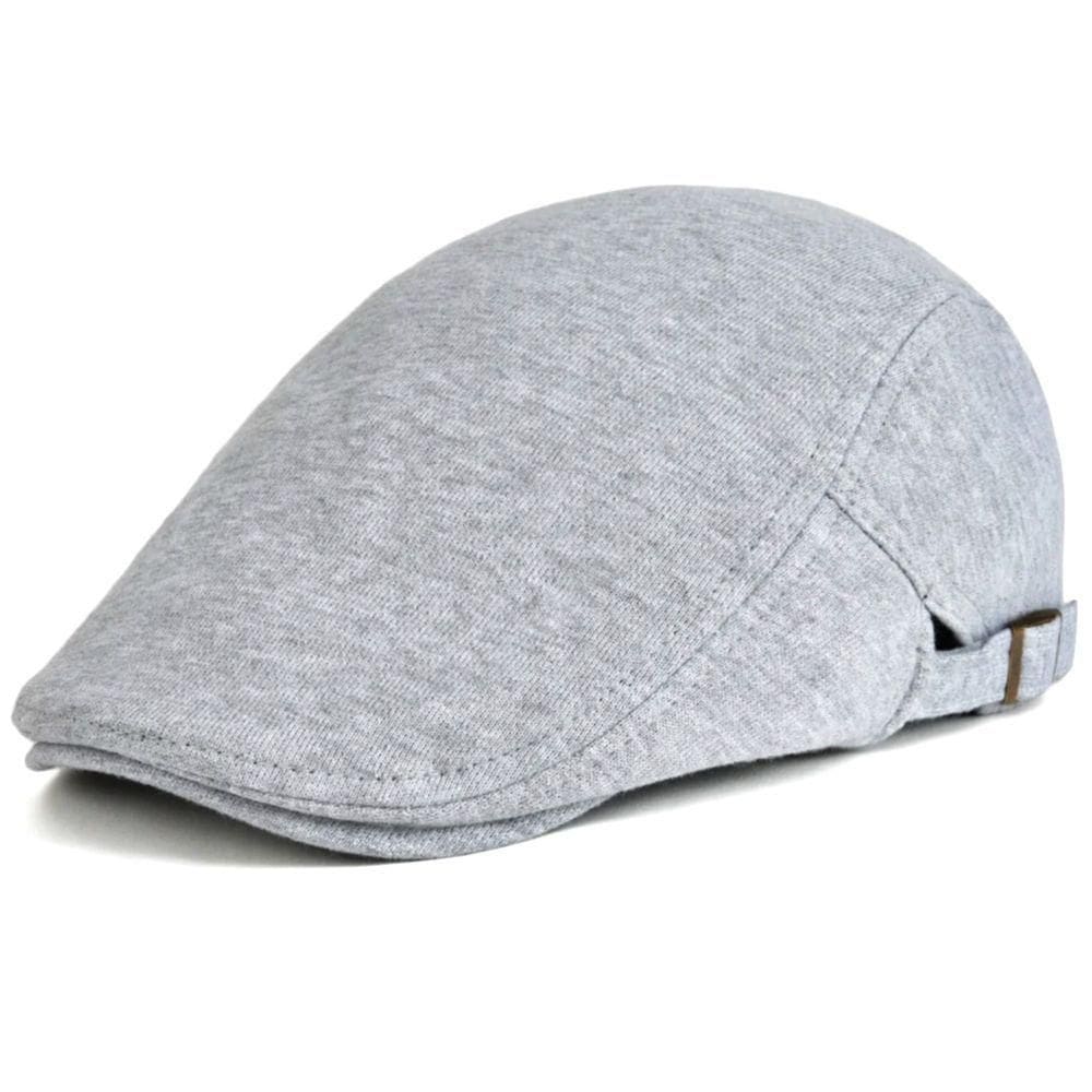 Boina De Algodão Design Basico Liso Casual Unissex Ajustavel Cinza