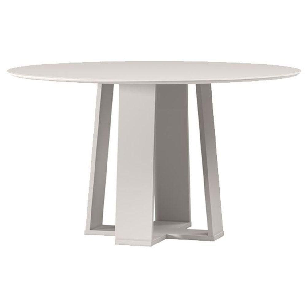 Mesa De Jantar Isabela 135x135 Cm Com Vidro Off White – New Ceval