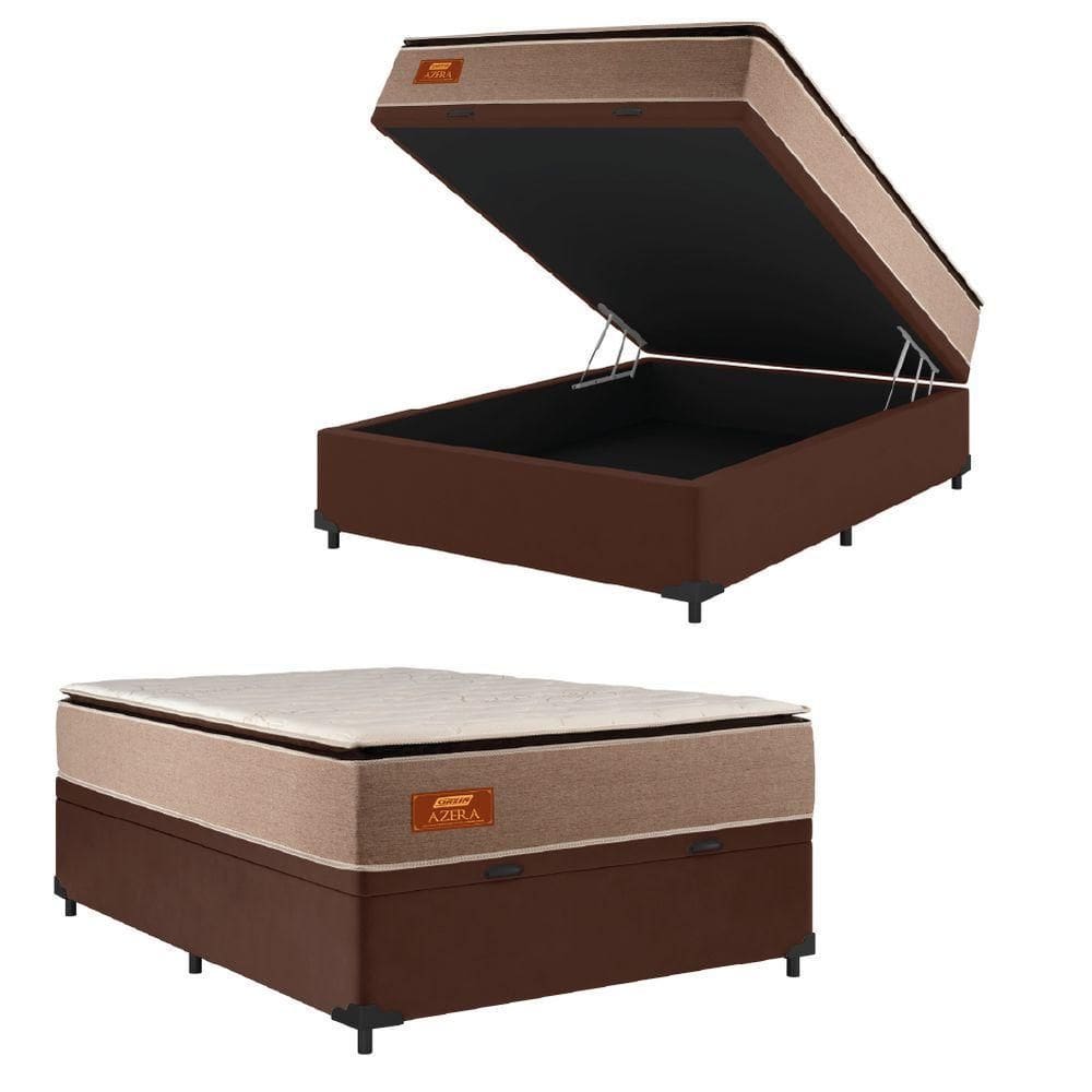 Cama Box Baú Casal Gazin Colchão Com Molas Ensacadas