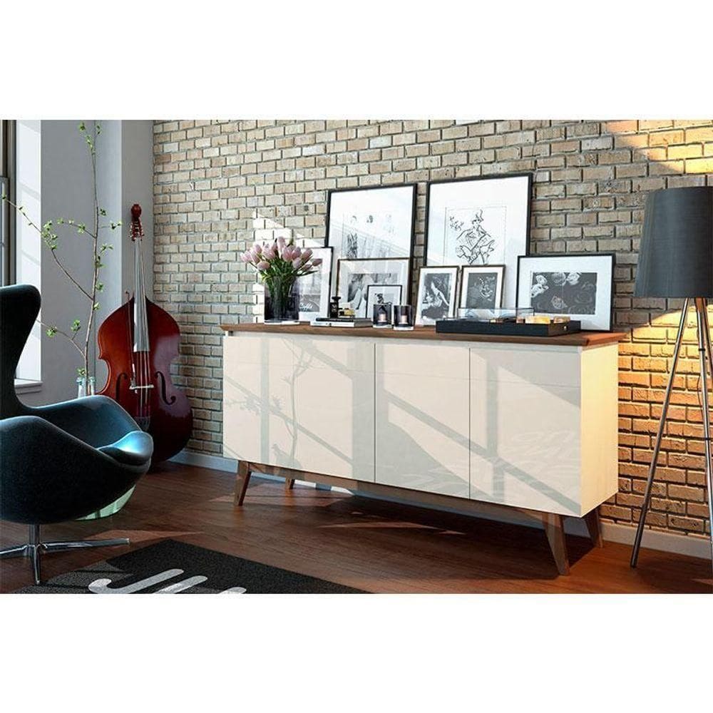 Aparador Para Sala Buffet Ambiente Classic Off White Freijó - Imcal