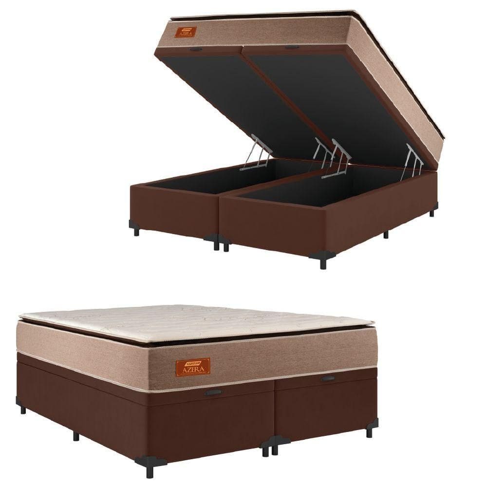 Cama Box Baú Casal Queen Gazin Colchão Com Molas Ensacadas