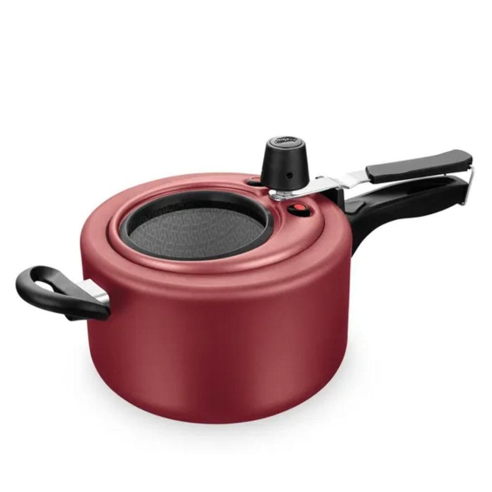 Panela De Pressão Antiaderente C/ Visor De Vidro 3,0l Cereja 6025