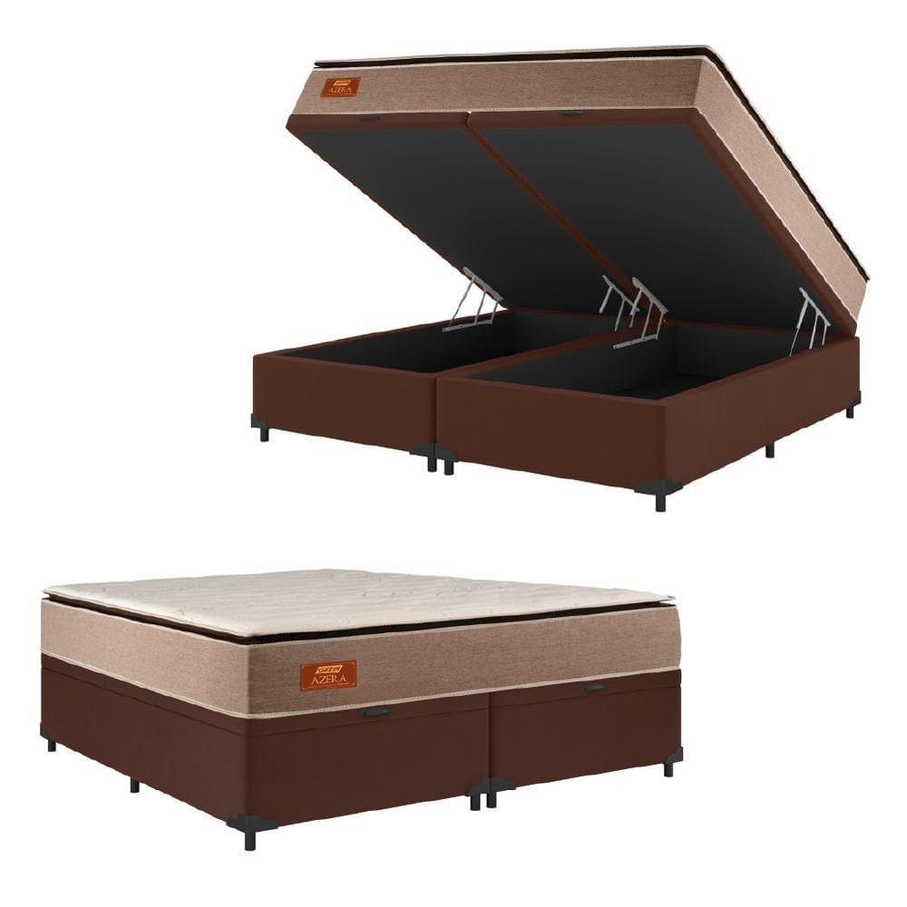 Cama Box Baú Casal King Gazin Colchão Com Molas Ensacadas