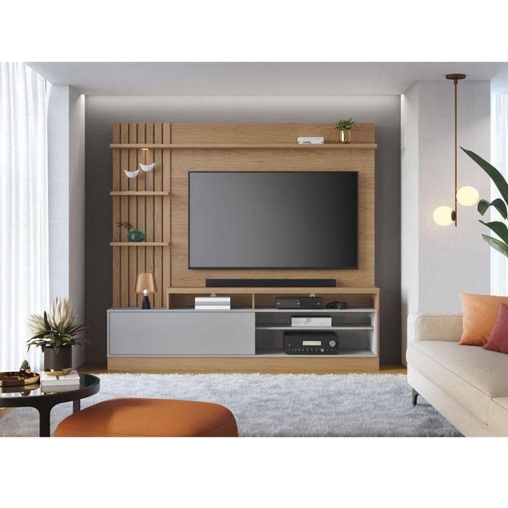 Estante Home Theater Ambiente Maceió Freijó Cinza Acetinado – Colibri