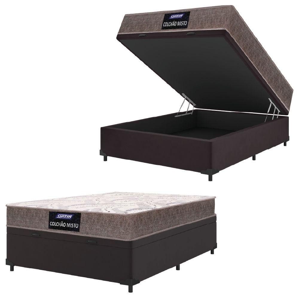 Cama Box Baú Casal Gazin Colchão Com Espuma Camboriú