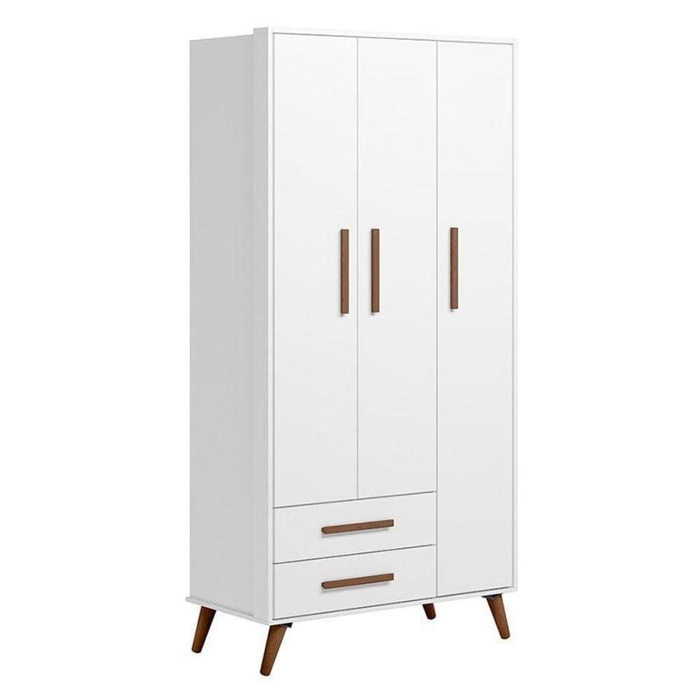 Guarda Roupa Infantil Retrô 3830 Branco Acetinado – Qmovi