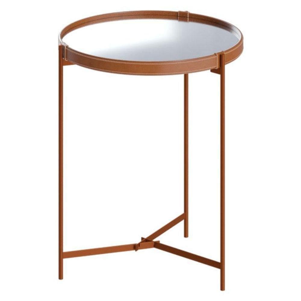 Mesa Lateral Aqua Pequena Com Espelho Cobre - Imcal