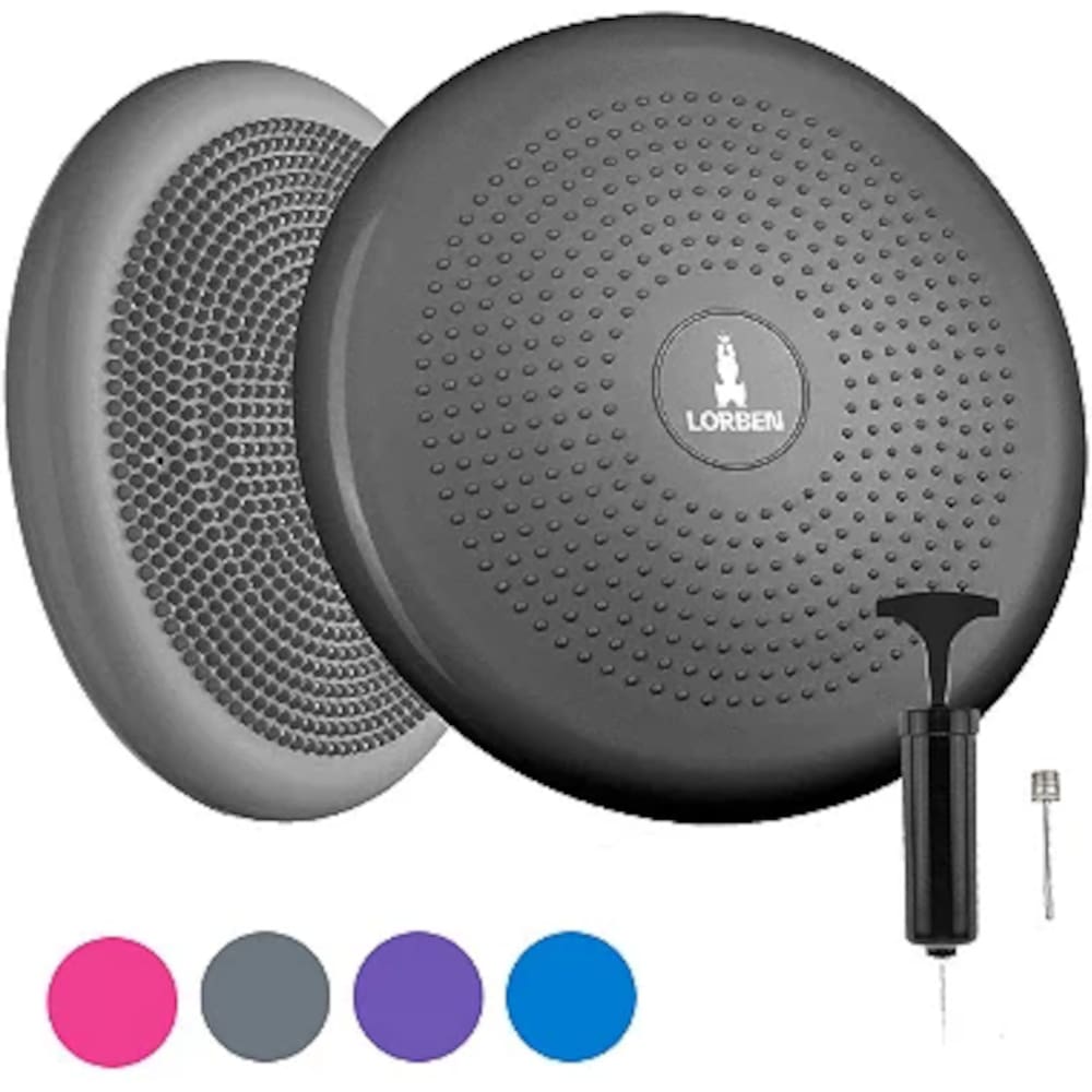 Disco de Equilíbrio Inflável Lorben Balance Cushion Almofada Pilates - Cinza
