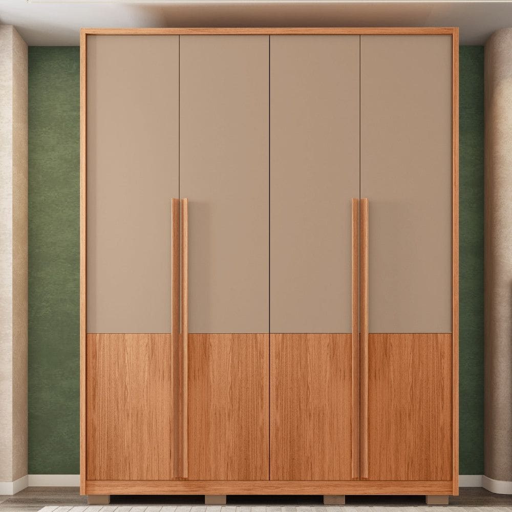 Guarda Roupa Casal 4 Portas com Pés Francis 18 Caemmun