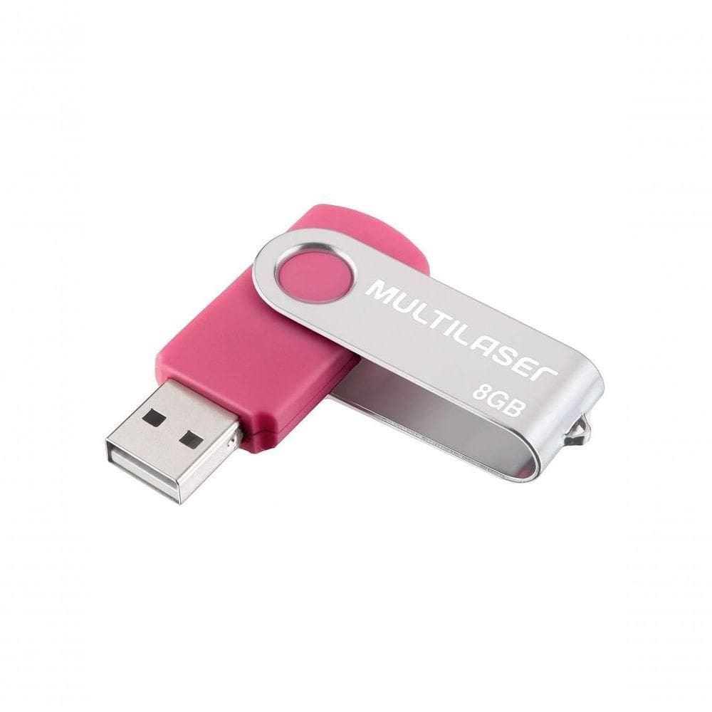 Pen Drive Multilaser Pd687 Twist2 08 Gb Usb 2.0 Rosa