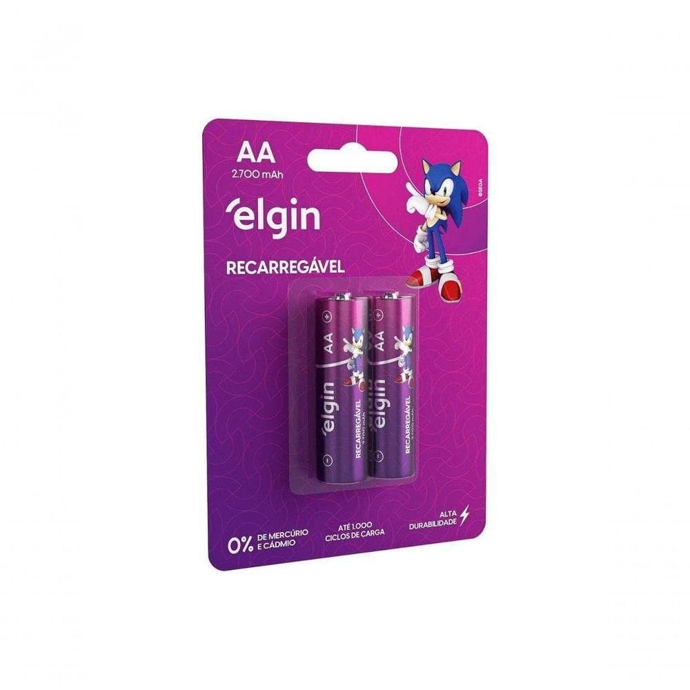 Pilha Recarregavel Elgin Aa 2700mah Blister Com 2