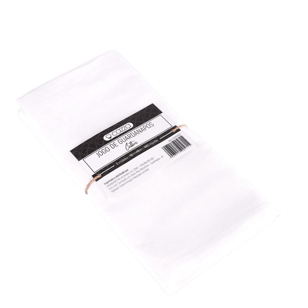 Jogo de Guardanapos Algodão 2 Peças 45x45cm Cazza Branco