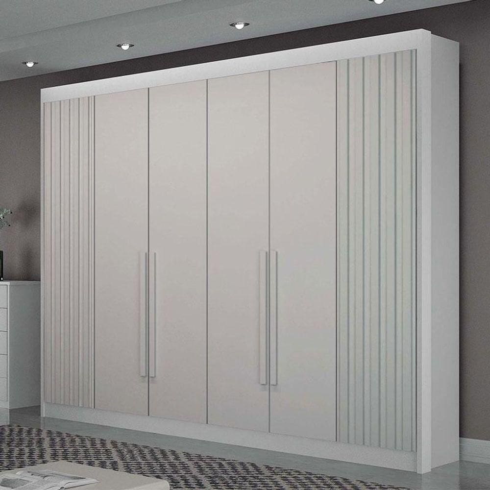 Guarda Roupa Casal 6 Portas São Carlos Branco - Leifer Móveis