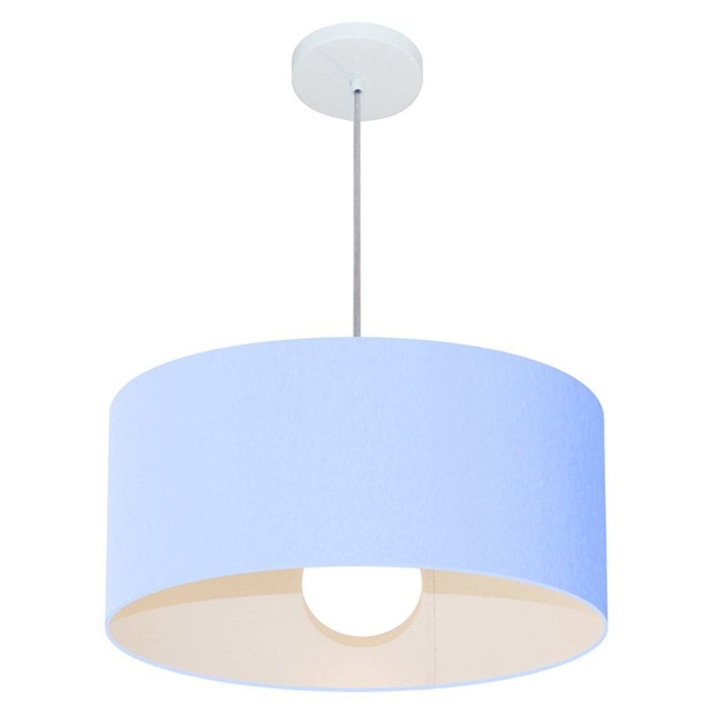 Lustre Pendente Cilíndrico Vivare Md-4052 Cúpula em Tecido 50x21cm - Bivolt