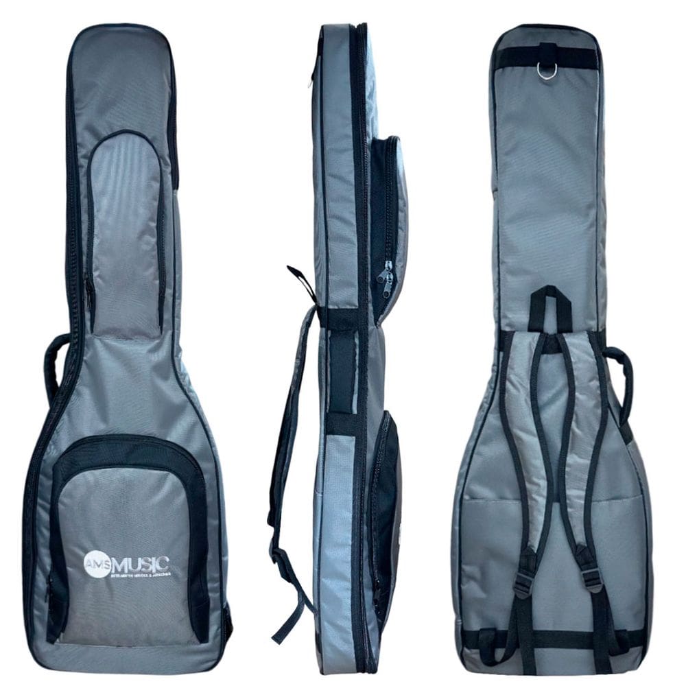 SEMI CASE RÍGIDO P/ CONTRA BAIXO CINZA ”AMS”