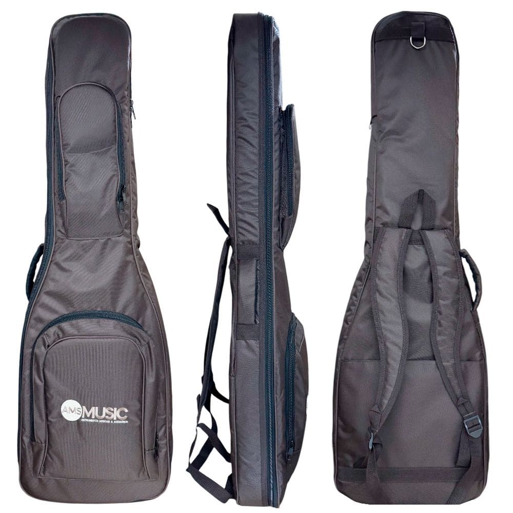 SEMI CASE RÍGIDO P/ CONTRA BAIXO MARROM ”AMS”