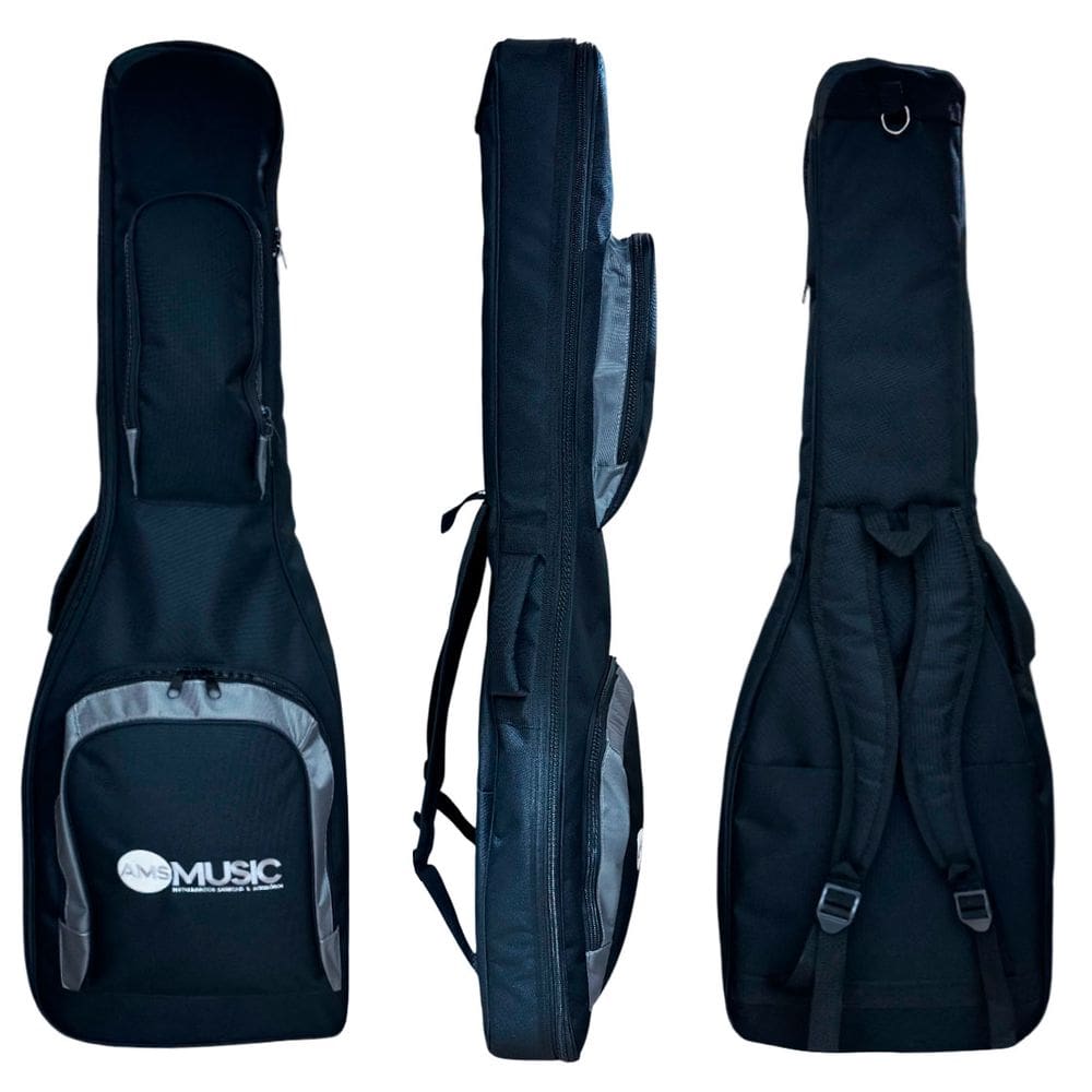 SEMI CASE RÍGIDA P/ GUITARRA PRETO "AMS"