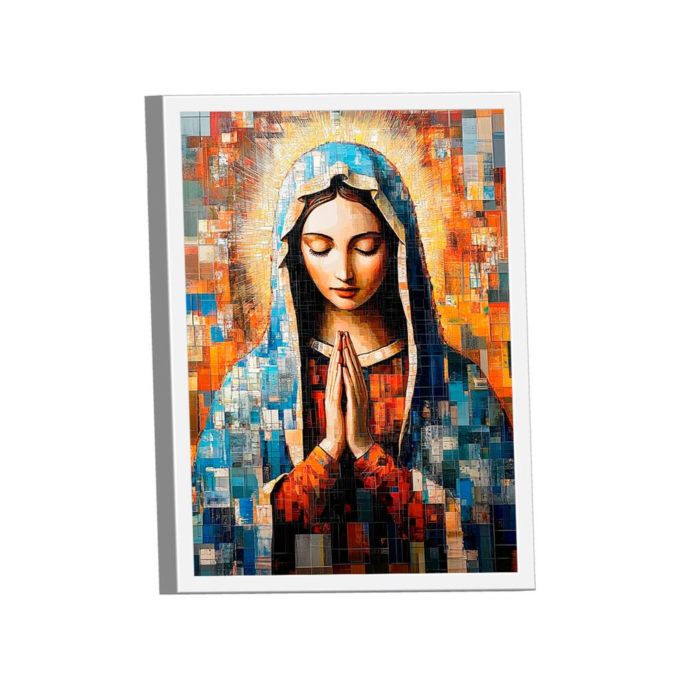 Quadro Decorativo Virgem Maria Em Grid Art