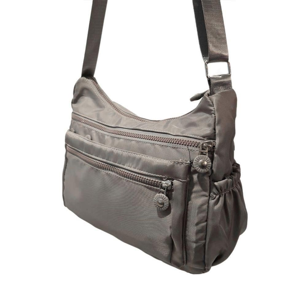 Bolsa Lateral Transversal Lisa Casual Cinza