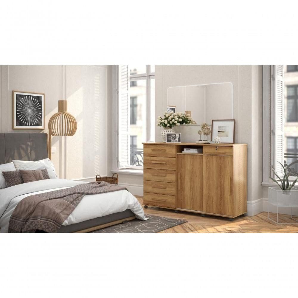 Cômoda Max 2020 Com 2 Portas E 6 Gavetas Freijo Lukaliam