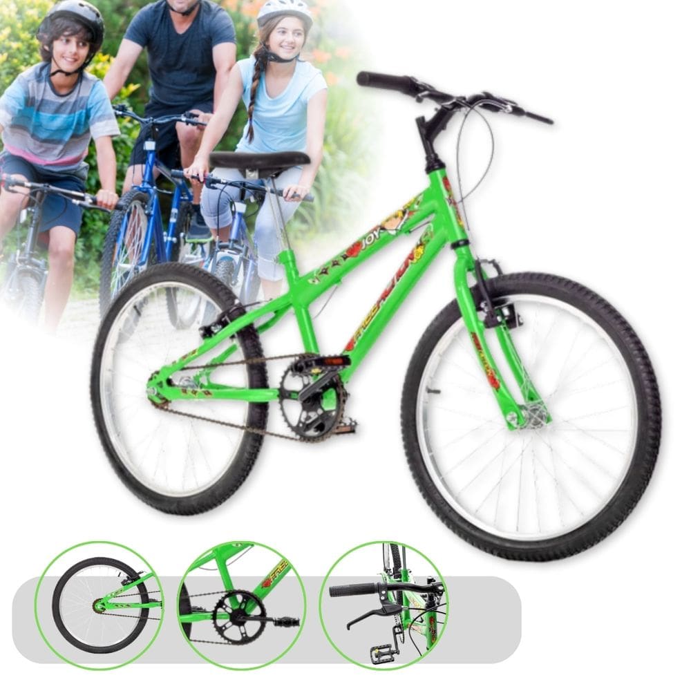Bicicleta aro 20 MTB quadro 11" rebaixado aço carbono Freio V brake Free Action