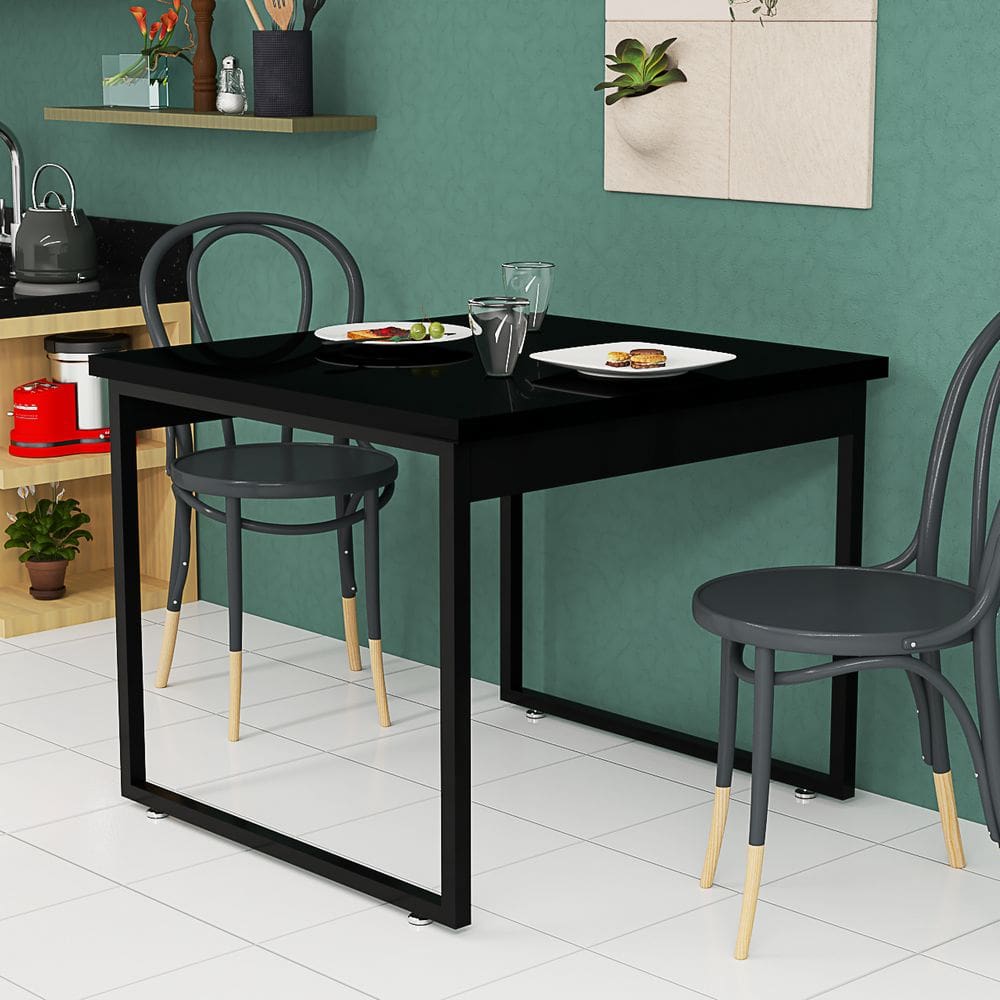 Mesa 80x80 Com Tampo MDF e Pés de Ferro Ideal Para Cafés e Áreas Compactas