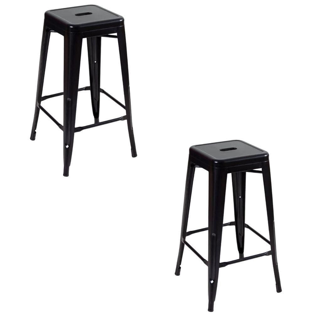 Kit 2 Banquetas Alta Oficial Iron Tolix Preto