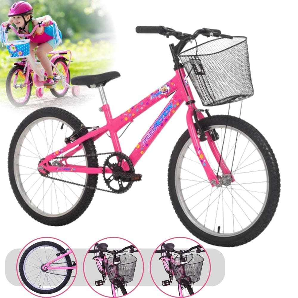 Bicicleta aro 20 MTB quadro 11" rebaixado com cesta V Brake Free Action