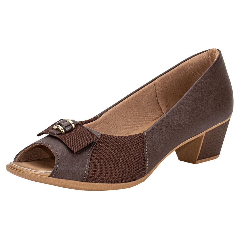 Peep Toe Feminino Salto Grosso Usaflex Mm1501