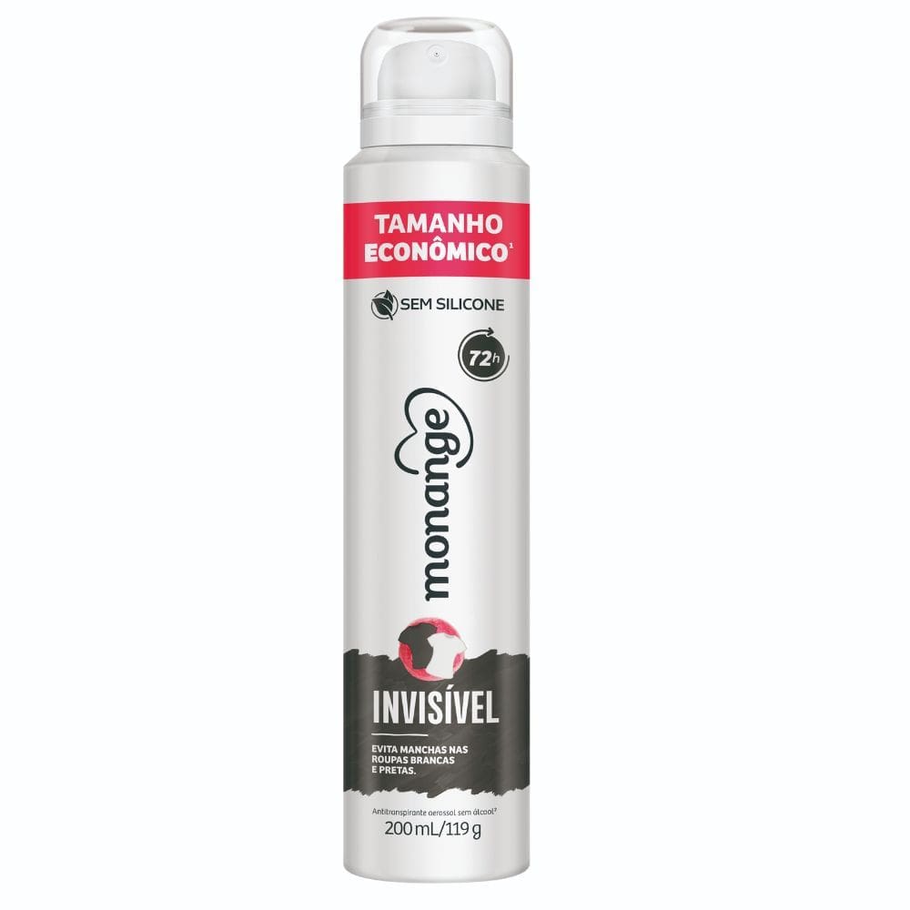 Desodorante Monange Aerossol Invisível Tamanho Econômico 200ml