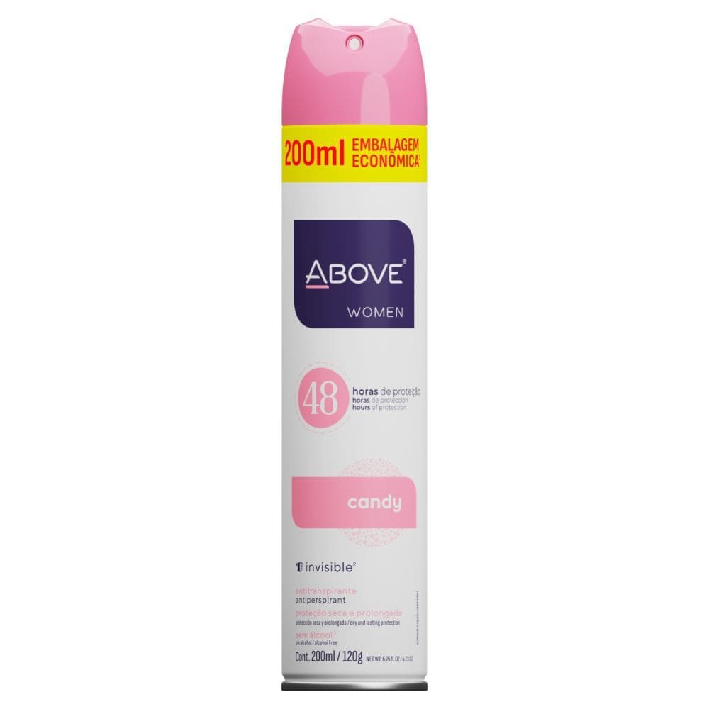 Desodorante Antitranspirante Above Women Invisible Candy 200ml