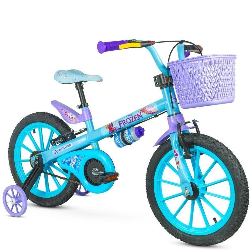 Bicicleta Infantil Feminina Aro 16 Frozen Cestão Rodinha 02
