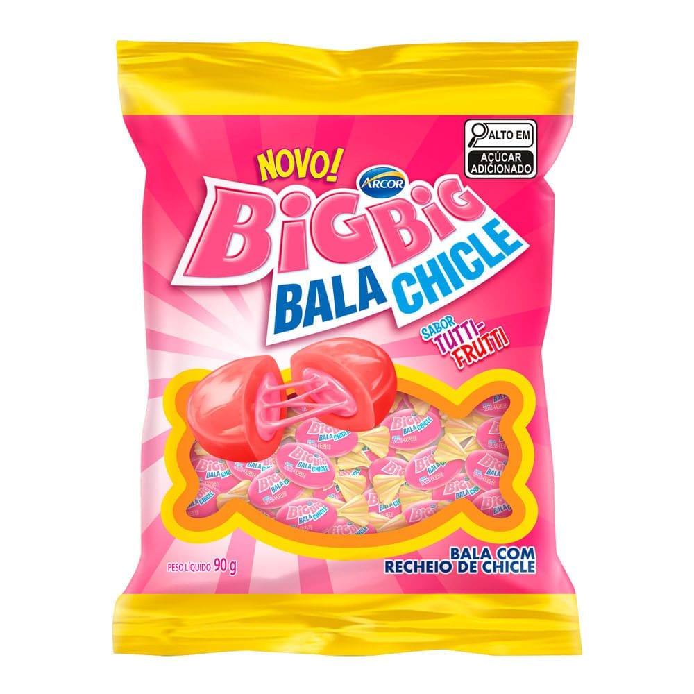 Big Big Bala Chicle Sabor Tutti-Frutti 90g