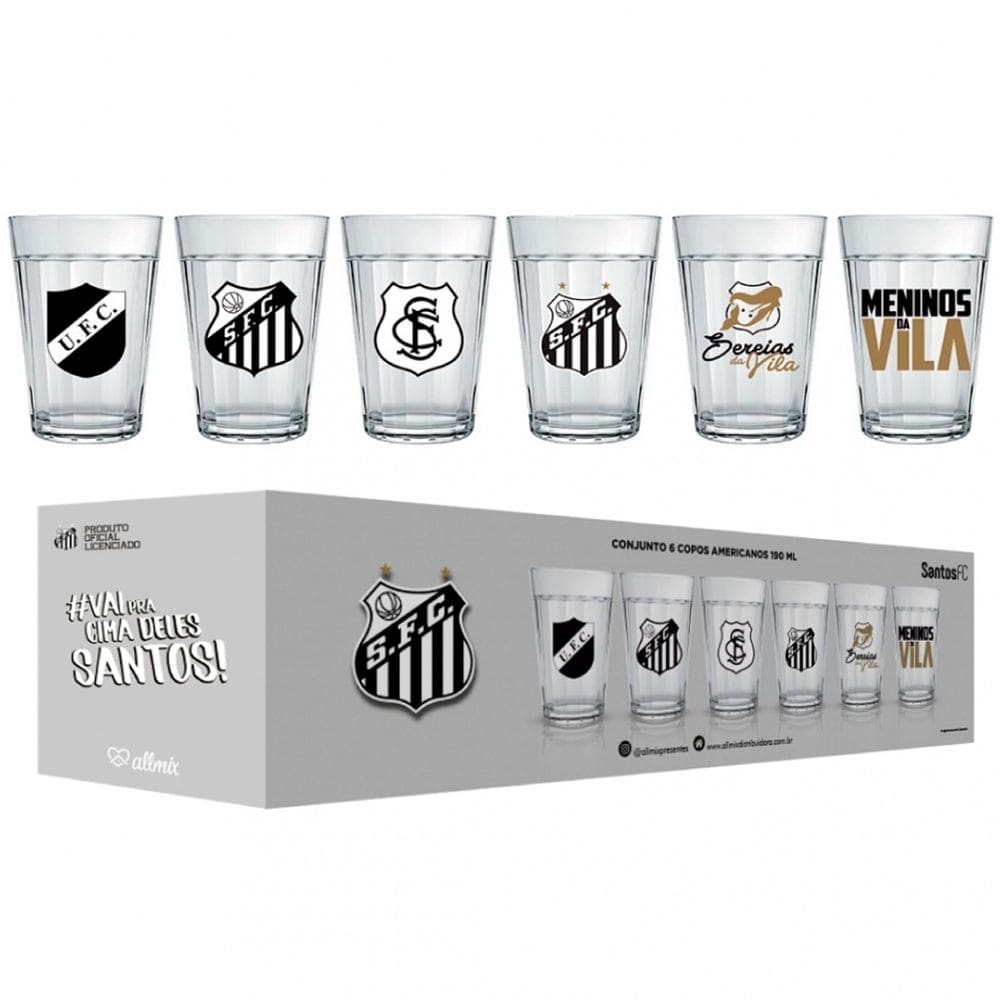 Kit 6 Copos Americano Times Paulista Festas Eventos Jogos 190ml Nadir