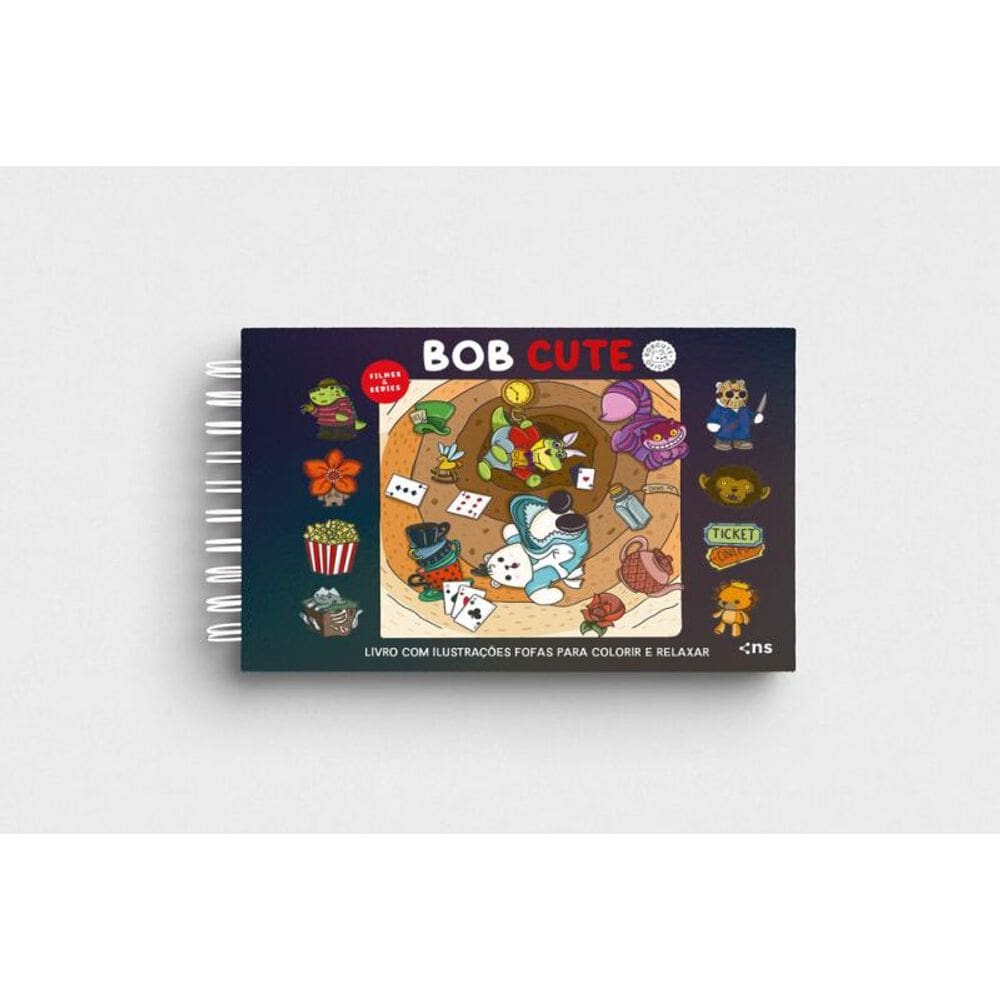 BOB CUTE – CAPA DURA PRETO: Livro com ilustrações fofas para colorir e relaxar