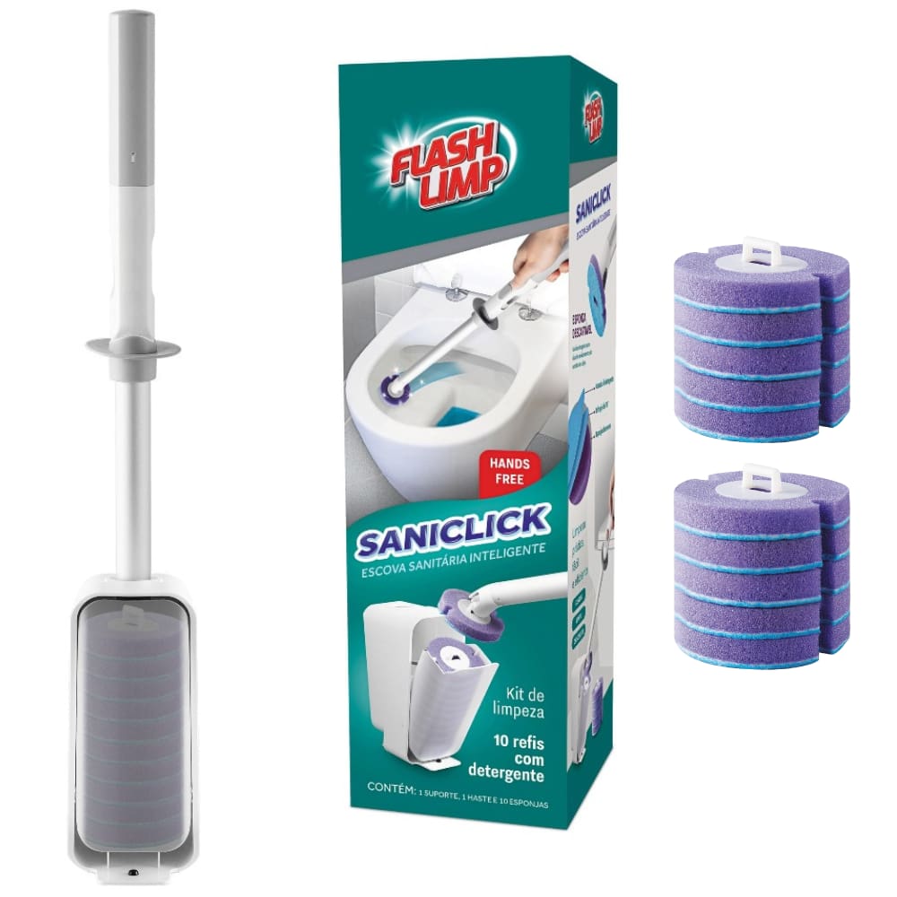 Escova Sanitária Limpa Bacia SaniClick 20 Refis Descartável