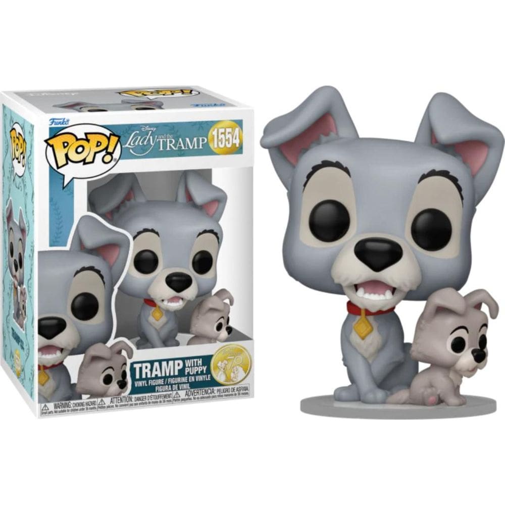 Funko Pop Disney Dama e o Vagabundo Tramp W/Puppy 1554