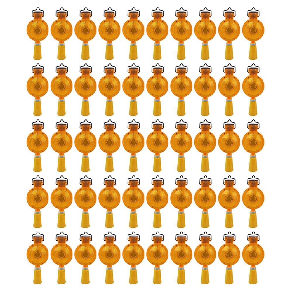 Sinalizador Solar Viario Kit 50 Uni Cone Obra Luz Solar Automático Energia Solar