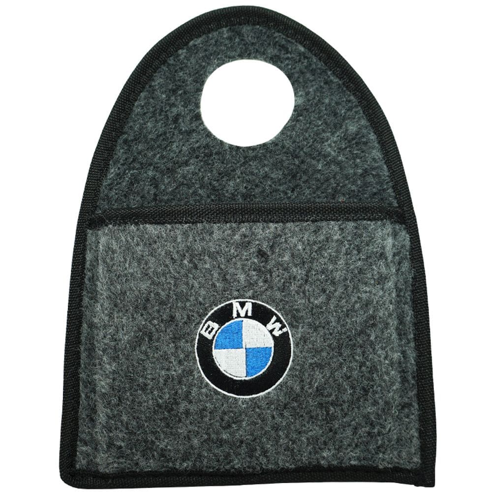 Lixeira Lixinho Automotiva Carro Carpete Logo Bordado Bmw para Câmbio Grafite