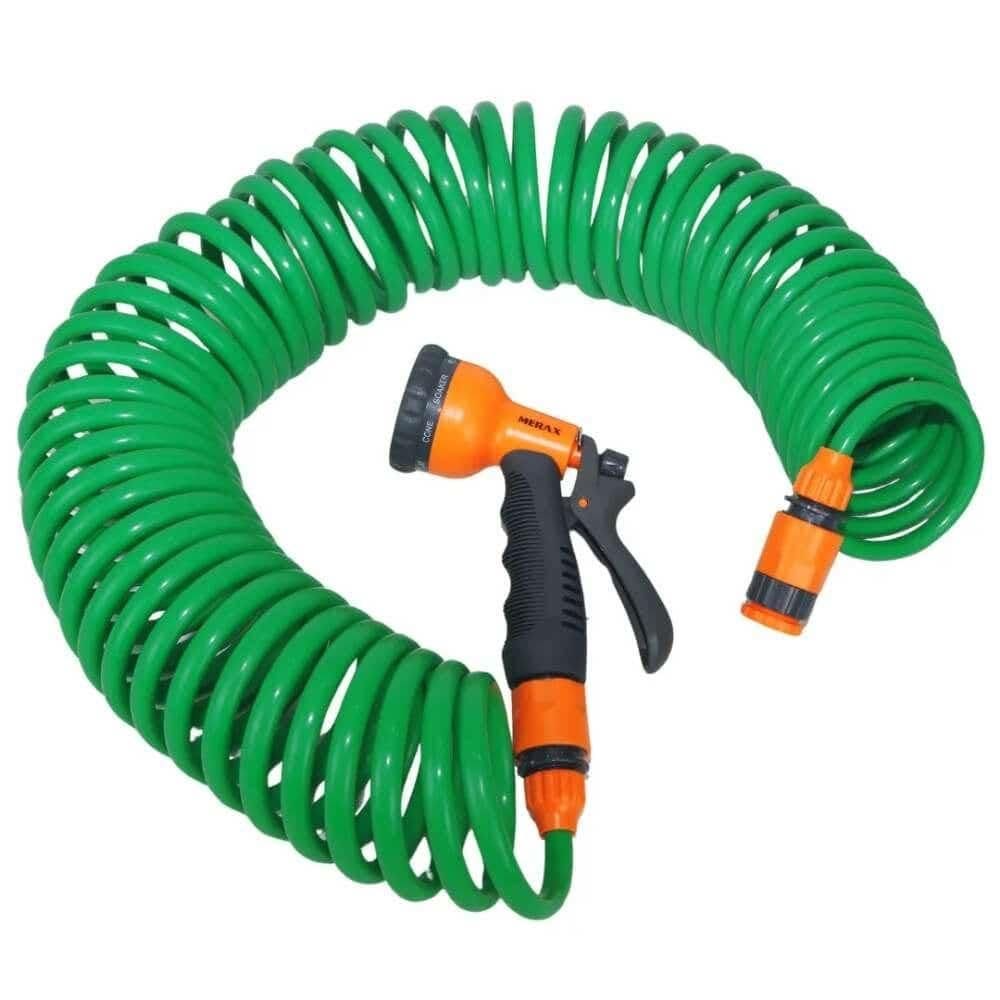 Mangueira de Jardim Espiral 15 Metros com Hidropistola 8 Funções MERAX