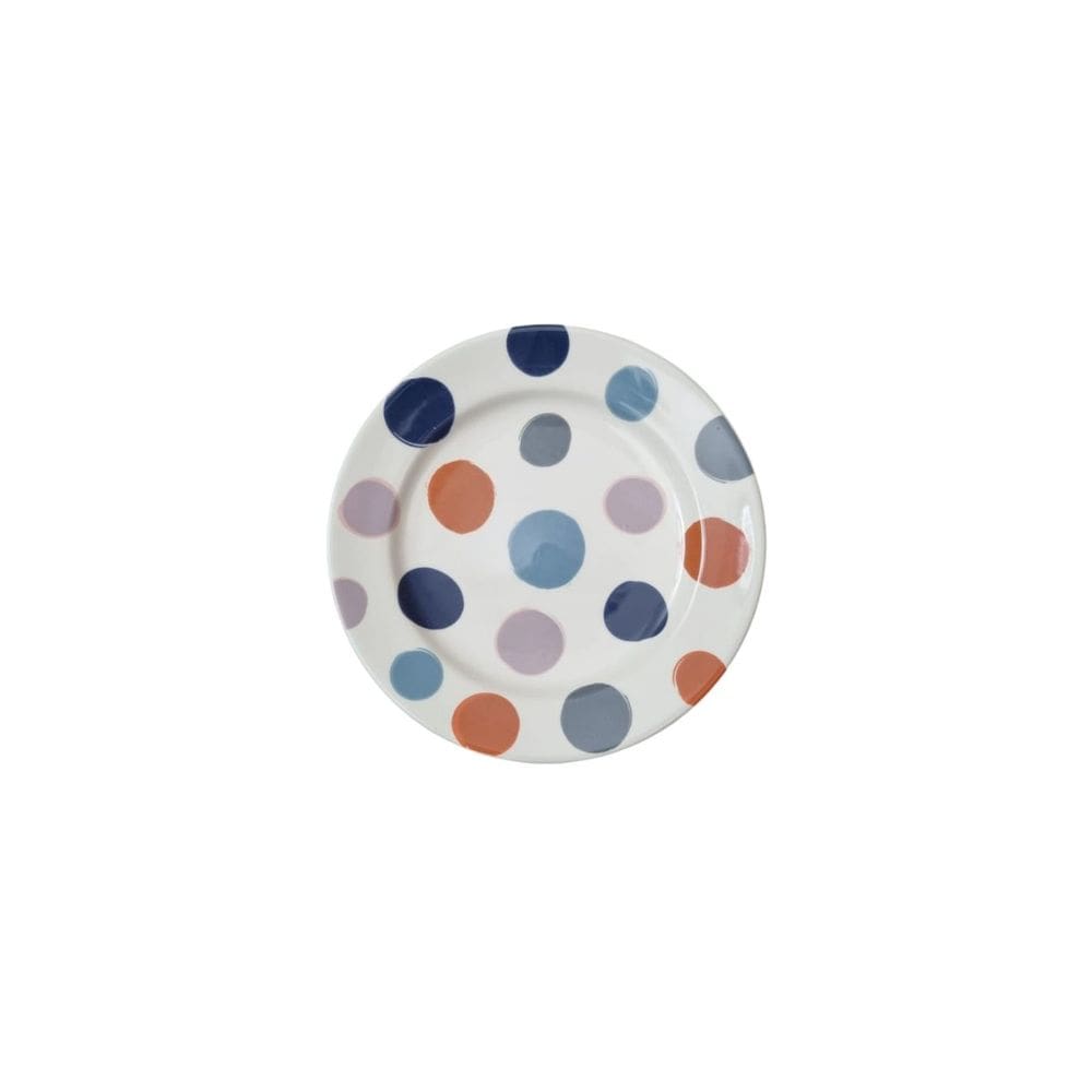 Jogo Prato de Sobremesa Poá Porcelana Decorados Kit 6 Peças