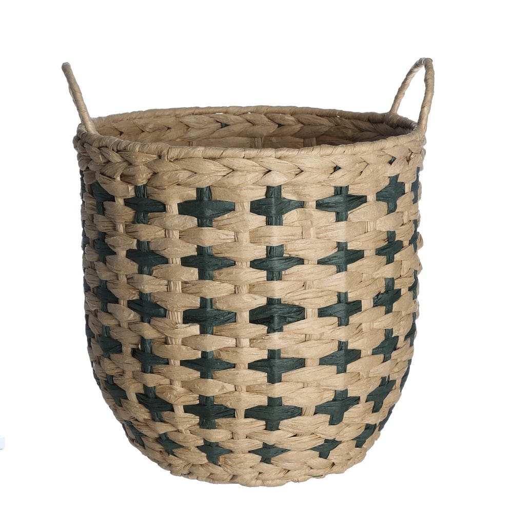 cesto organizador com alças de corda tramado multiuso - Oikos