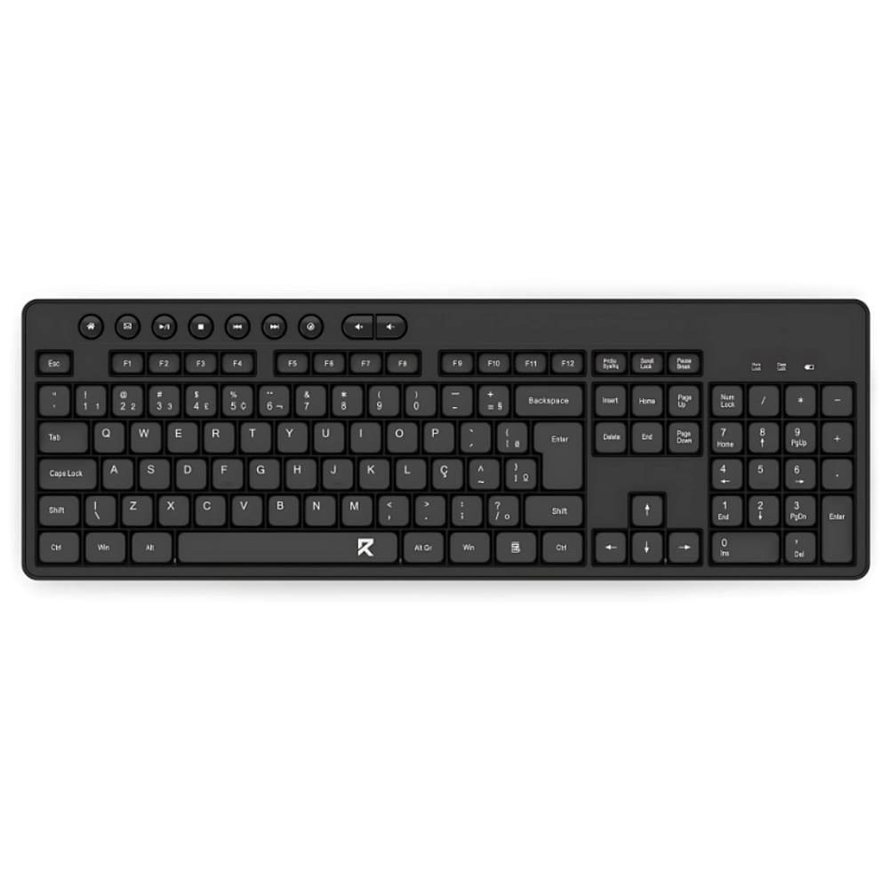 Teclado Membrana Office Redragon Sem Fio 2,4 GHz Preto - BK-7094 PT