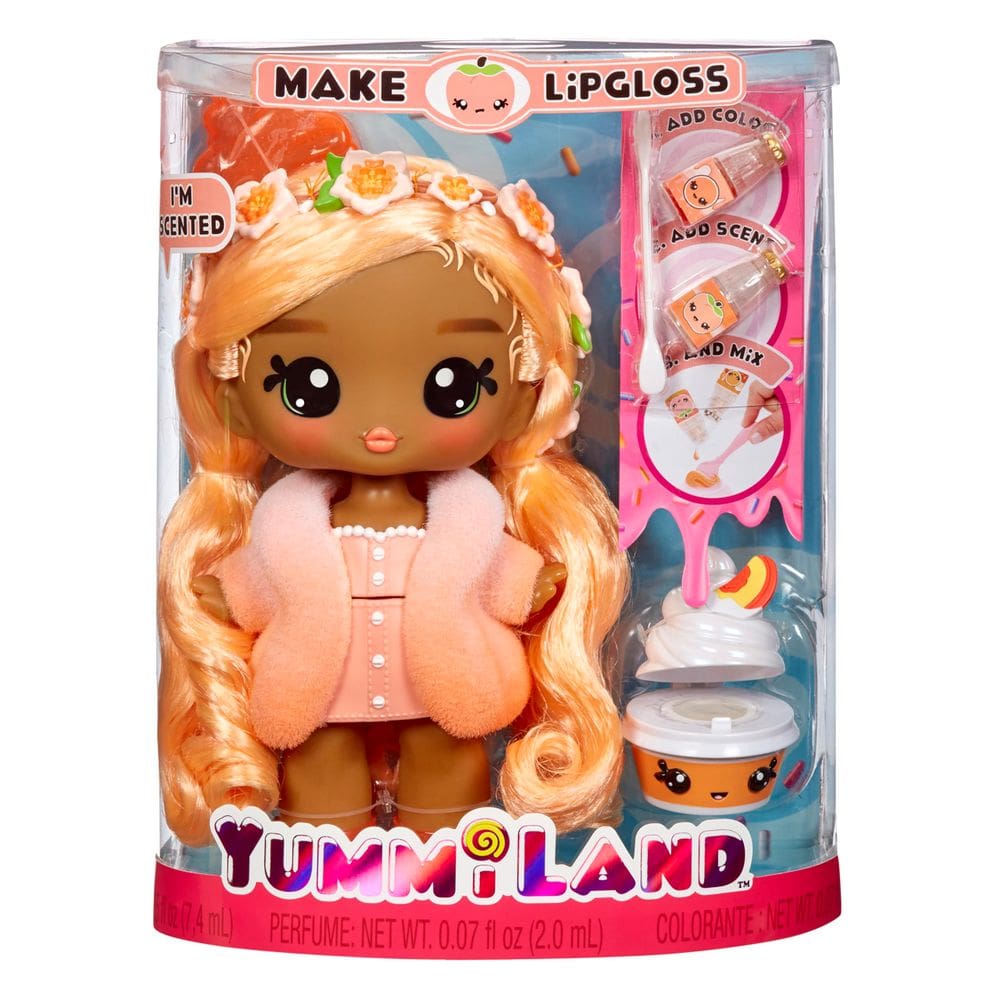 Doll Yummiland Large Piper Peach com gloss para animais de estimação com mais de 4 anos