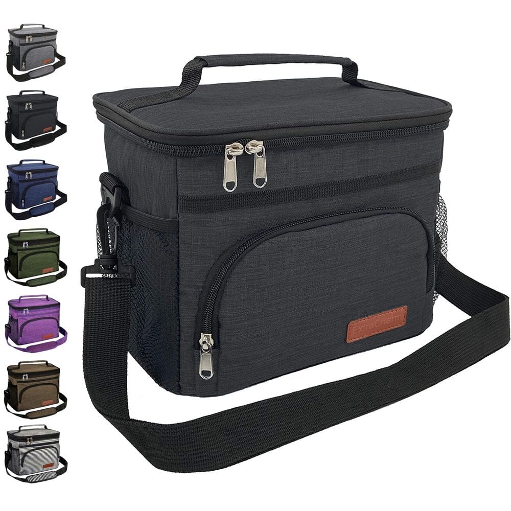 Lancheira isolada ExtraCharm Reutilizável Cooler Tote Preta